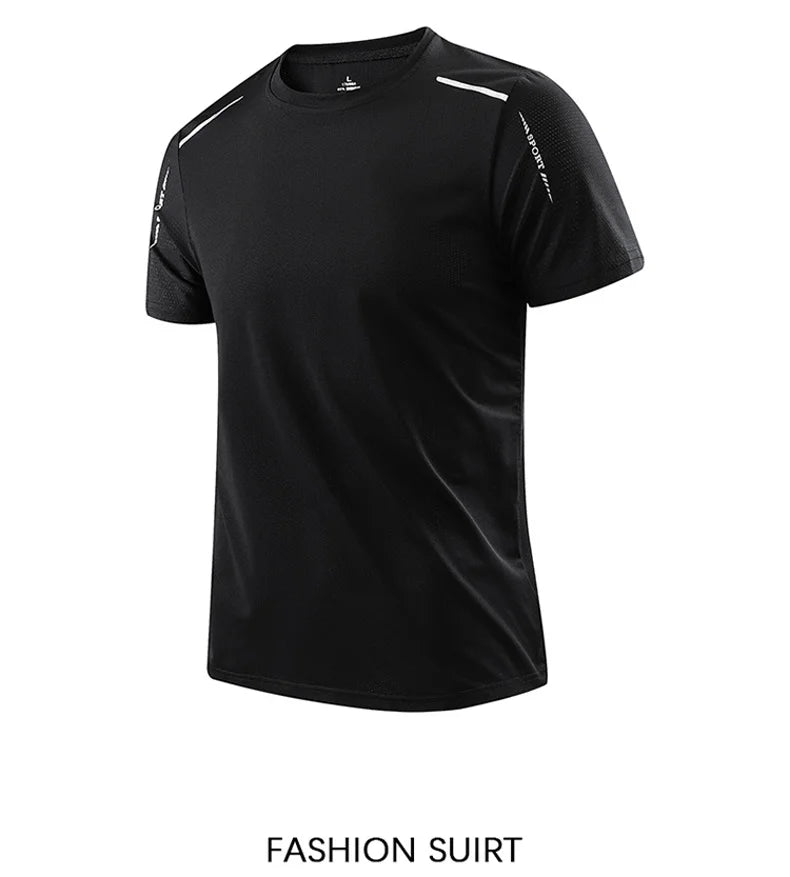 Camiseta Masculina CHRLCK de Corrida – Secagem Rápida, Respirável, Macia e Elástica para Esportes ao Ar Livre, Trilha, Pesca e Verão