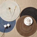 Jogo com 6 Jogos Americanos Redondos e Porta-Copos – Trançados, Laváveis, Resistente ao Calor – Jogos de Mesa e Porta-Copos para Mesa de Jantar