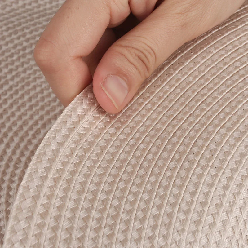 Jogo com 6 Jogos Americanos Redondos e Porta-Copos – Trançados, Laváveis, Resistente ao Calor – Jogos de Mesa e Porta-Copos para Mesa de Jantar