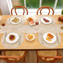 Jogo com 6 Jogos Americanos Redondos e Porta-Copos – Trançados, Laváveis, Resistente ao Calor – Jogos de Mesa e Porta-Copos para Mesa de Jantar