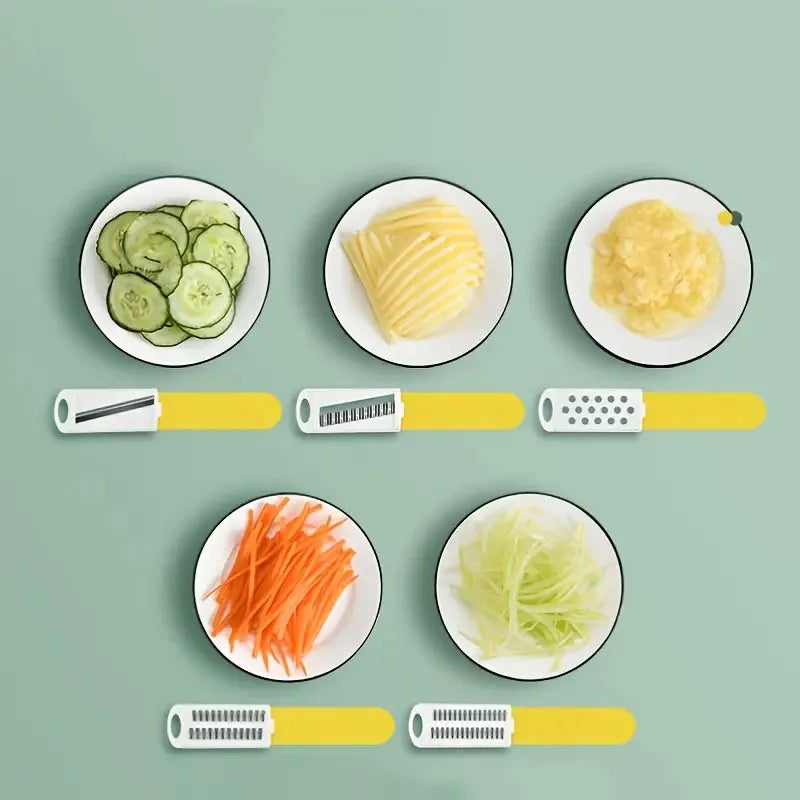 Cortador doméstico de legumes, fatiador e ralador de batatas, cortador multifuncional de frutas em tiras Julienne com cabo – utensílio de cozinha